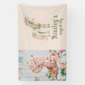 ピンクマジカルユニコーンパーソナライズされたフォト誕生日 横断幕 (縦)