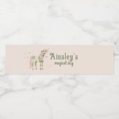 ピンクマジカルユニコーンパーソナライズされた誕生日 ペットボトルラベル (シングルラベル)