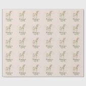 ピンクマジカルユニコーンパーソナライズされた誕生日 ラッピングペーパー (フラット)