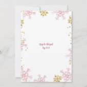 ピンクマジカルユニコーンフローラ冬誕生日女の子I 招待状 (裏面)