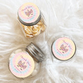 ピンクマジカルユニコーン絞り染め金ゴールドグリッター誕生日 ラウンドシール