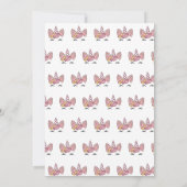 ピンクマジカルユニコーン絞り染め金ゴールドグリッター誕生日 招待状 (裏面)