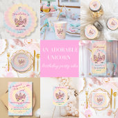 ピンクマジカルユニコーン絞り染め金ゴールドグリッター誕生日 横断幕