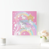 ピンクマジカル🦄ユニコーン スクエア壁時計 (ホーム)