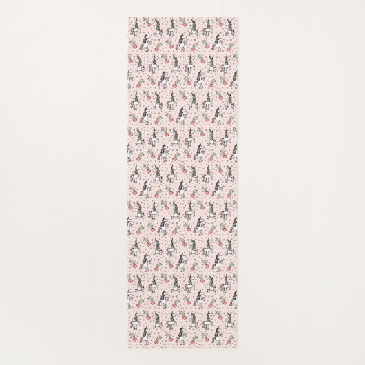 ピンクマジカルヨガユニコーンイラストレーション ヨガマット (裏面)