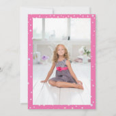 ピンクマジカルレインボーユニコーンガール誕生日写真 招待状 (裏面)