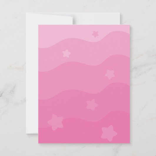 ピンクマジカルレインボーユニコーンガール誕生日 招待状 (裏面)