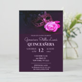 ピンクマスカレードキンセアニラパーティの招待状 招待状 (スタンド正面)