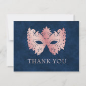 ピンクマスカレードマスクエレガントキンセアニェラ サンキューカード (正面)
