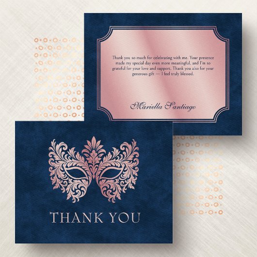 ピンクマスカレードマスクエレガントキンセアニェラ サンキューカード