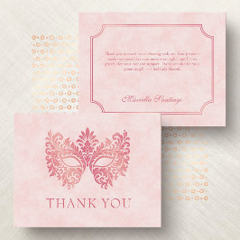 ピンクマスカレードマスクエレガントキンセアニェラ サンキューカード