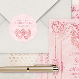 ピンクマスカレードマスクエレガントキンセアニェラ ラウンドシール