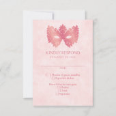 ピンクマスカレードマスクエレガントキンセアニェラ 出欠カード (正面)