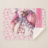 ピンクマスガールパーソナライズされたズブランケットSanta Claus シェルパブランケット (正面(横))