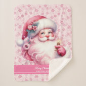 ピンクマスサンパーソナライズされたタブランケットforガールズコージー シェルパブランケット (正面)