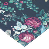 ピンクマゼンタグリーンブルーティール（緑がかった色）牡丹&バラ花 ショートテーブルランナー (コーナー)