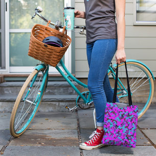 ピンクマゼンタターコイズ迷彩迷彩柄パターン トートバッグ