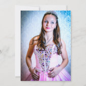 ピンクマゼンタフローラ幾何学写真キンチェニェラ 招待状 (裏面)