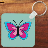 ピンクマゼンタブルーバタフライ キーホルダー (裏面)