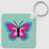 ピンクマゼンタブルーバタフライ キーホルダー (裏面)