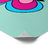 ピンクマゼンタブルーバタフライ ポスター (角)