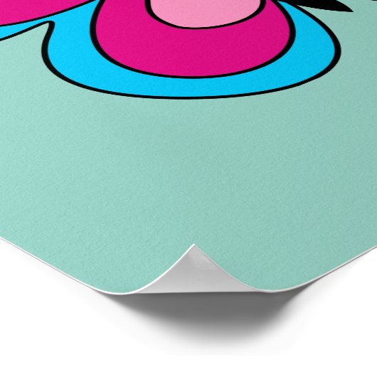 ピンクマゼンタブルーバタフライ ポスター (角)