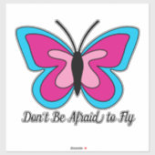 ピンクマゼンタブルーバタフライ |追加文字 シール (シート)