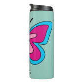 ピンクマゼンタブルーバタフライ |追加文字 タンブラー (回転右)