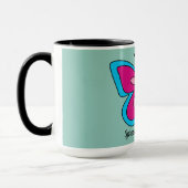 ピンクマゼンタブルーバタフライ |追加文字 マグカップ (左)
