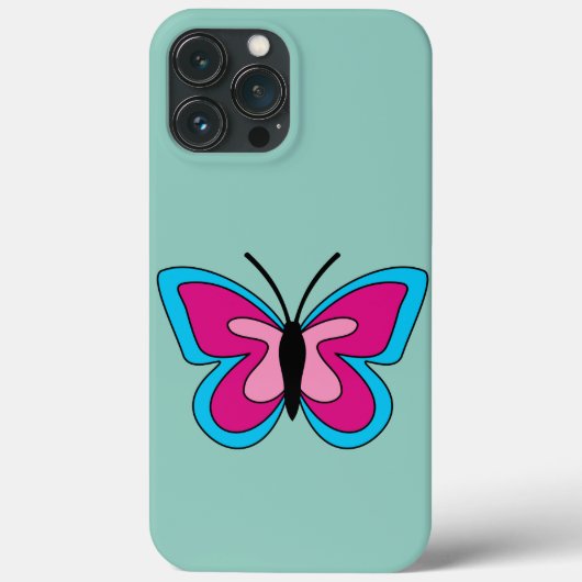 ピンクマゼンタブルーバタフライ Case-Mate iPhoneケース (裏面)