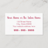 ピンクマゼンタメイクアップアーティスト名刺 名刺 (裏面)