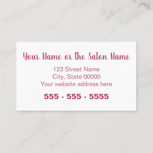 ピンクマゼンタメイクアップアーティスト名刺 名刺 (裏面)