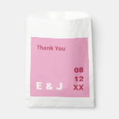 ピンクマゼンタモダン結婚式の引き出物バッグ フェイバーバッグ (正面)