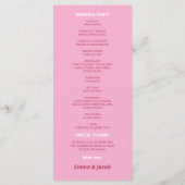 ピンクマゼンタモダン結婚式 プログラム (裏面)