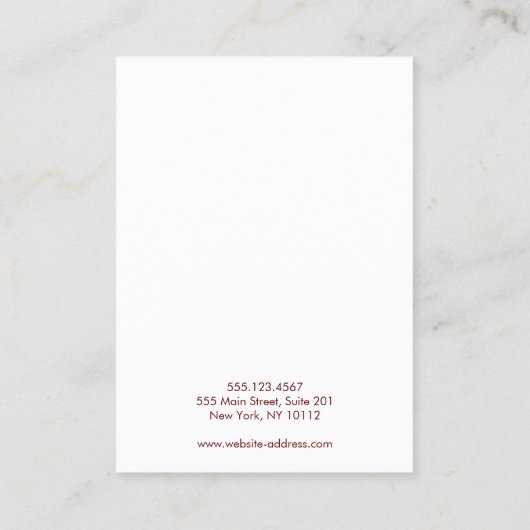 ピンクマゼンタ水彩耳飾り表示ホルダー 名刺 (裏面)