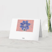 ピンクマゼンタ花信仰フローラ誕生日カード カード (裏面)