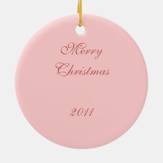 ピンクマッシュルームクリスマスオーナメント セラミックオーナメント (裏面)