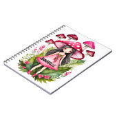 ピンクマッシュルーム妖精ノート ノートブック (左側)