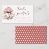 ピンクマッシュルーム赤ちゃんシャワーブック エンクロージャーカード (正面/裏面)