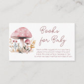 ピンクマッシュルーム赤ちゃんシャワーブック エンクロージャーカード (正面)