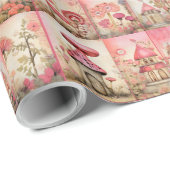 ピンクマッシュルーム ラッピングペーパー (ロールコーナー)