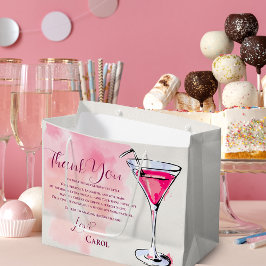 ピンクマティーニの誕生日パーティーのお礼ギフト ラージペーパーバッグ