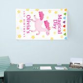 ピンクマディカルデー最初のユニコーン誕生日星 横断幕 (トレードショー)