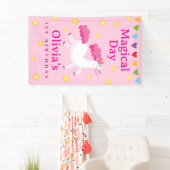 ピンクマディカルデー最初のユニコーン誕生日星 横断幕 (インサイチュ)