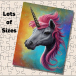 ピンクマネジグソーのユニコーン ジグソーパズル<br><div class="desc">Unicorn with Pink Mane – 私の店の他の製品でこのデザインを参照</div>
