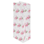 ピンクマフラミンゴクリスマスワイン抱き枕 ワインギフトバッグ (正面アングル)