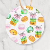 ピンクマフランスのカロン誕生日パーティーメッセージカード フェイバータグ (裏面)