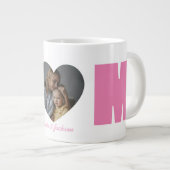 ピンクママハート写真名母の日 ジャンボコーヒーマグカップ (正面右)