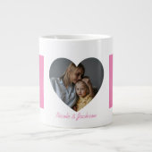 ピンクママハート写真名母の日 ジャンボコーヒーマグカップ (正面)