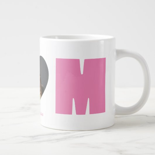 ピンクママハート写真名母の日 ジャンボコーヒーマグカップ (右)